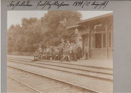 ! Seltenes Altes Hartpappenfoto, Hessen, 1899, Hanau Wolfgang Bahnhof Pulverfabrik, Format 16 X 12 Cm - Hanau