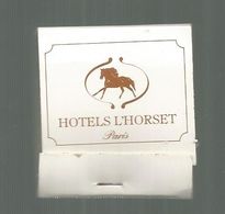 Boite D'allumettes , Pochette, Hotels L'HORSET , Paris  , 2 Scans - Matchboxes