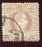 AUSTRIA 1867 Franz Joseph 50 Kr. Coarse Print Perforated 12, Used.  Michel 41 I D. Steiner Short Certificate. - Usados