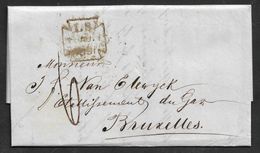 1857 ENTIRE - LONDON TO  BRUSSELS - LOMBARD STREET Mx PM - ANGLETERRE PAR OSTENDE - BRUXELLES ARRIVAL - ...-1840 Voorlopers