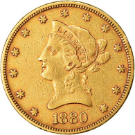 Monnaie, États-Unis, Coronet Head, $10, Eagle, 1880, U.S. Mint, Philadelphie - 10$ - Eagles - 1866-1907: Coronet Head (Tête Couronnée)