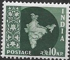 INDIA 1957 Map Of India - 10n.p - Myrtle MNH - Nuevos