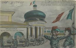 GUIGNOL * WW1 Guerre 14/18 * Cpa Carte Photo Illustrateur * Eh ! Chignol ! * Brasserie , On Ne Sert Plus Que Des Canons - Oorlog 1914-18
