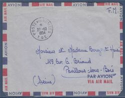 Enveloppe De Poste Aux Armées 27 12 54 T.O.E. SP 75.931 Franchise Militaire à Destination De Pavillon Sous Bois - Algerienkrieg