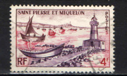 ST. PIERRE & MIQUELON - 1957 - IL FARO E LE BARCHE DEI PESCATORI - USATO - Oblitérés