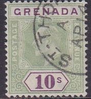 GRENADA 1906 SG 76 10sh Used Wmk Mult.Crown CA CV £300 Lightly Faded - Grenada (...-1974)
