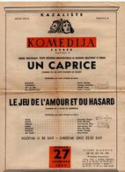 1953 YUGOSLAVIA,CROATIA,ZAGREB,THEATRE,POSTER,FRENCH THEATRE,UN CAPPRICE - Théâtre & Déguisements