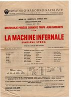 1954 YUGOSLAVIA,CROATIA,ZAGREB,CROATIAN NATIONAL THEATRE,POSTER,FRENCH THEATRE,LA MACHINE INFERNALE - Teatro & Disfraces