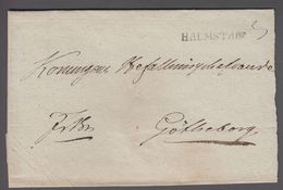 1820. SVERIGE. HALMSTAD  On Cover To Göteborg. Seal HALMSTADS LÄNS LANDS CANCELLIE. () - JF365190 - ... - 1855 Vorphilatelie