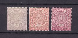 Norddeutscher Postbezirk - 1869 - Michel Nr. 13 + 15/16 - Ungebr. M. Falz/Ungebr. O. Gummi - 27 Euro - North German Conf.