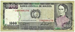 Bolivia - 1000 Pesos Bolivianos - D. 25.06.1982 - Pick 167 -  Serie C ( 8 Digits ) 1 000 - Bolivie