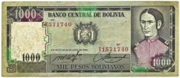 Bolivia - 1000 Pesos Bolivianos - D. 25.06.1982 - Pick 167 -  Serie T1 ( 6 Digits ) 1 000 - Bolivien