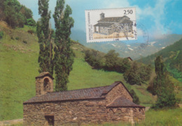 Carte  Maximum   ANDORRE    Eglise    De    SANT  ANDREU  D' ARINSAL    1992 - Cartas Máxima