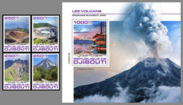 DJIBOUTI 2020 MNH Volcanoes Vulkane Volcans 4v+S/S - IMPERFORATED - DHQ2030 - Volcanos