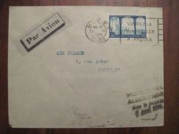 France 1935 Enveloppe Cover Air Mail Par Avion 1er Vol Paris Alger Ajaccio Tunis Dans La Journée - Cartas