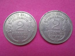 2 Pièces France 2 Francs Morlon Aluminum De 1949/59 - 2 Centimes