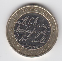Great Britain UK £2 Two Pound Coin 2009 Robert Burns - Circulated - 2 Pond