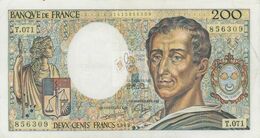 MONTESQUIEU 200 FRANCS - 1989 - T.071 - O - COTE IPCbanknotes: 20 Euros - 200 F 1981-1994 ''Montesquieu''