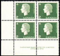 Canada 1963 MNH Sc #402 2c QEII Cameo Plate #2 LL - Plate Number & Inscriptions