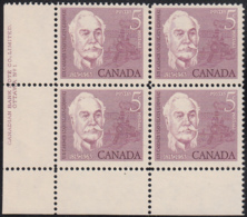 Canada 1963 MNH Sc #410 5c Sir Casimir Gzowski Plate #1 LL - Plate Number & Inscriptions