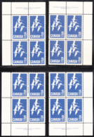 Canada 1963 MNH Sc #415 15c Canada Goose Plate #1 Set Of 4 Blocks - Plate Number & Inscriptions