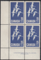 Canada 1963 MNH Sc #415 15c Canada Goose Plate #1 LL - Num. Planches & Inscriptions Marge