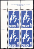Canada 1963 MNH Sc #415 15c Canada Goose Plate #2 UL - Plate Number & Inscriptions