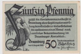 (D1207) Geldschein 50 Pf. Notgeld Dramburg 1920 - Otros & Sin Clasificación