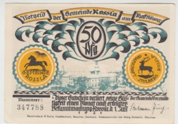 (D1200) Geldschein 50 Pf. Notgeld D. Gemeinde Rossla Am Kyffhäuser 1921, Motiv 1 - Sonstige & Ohne Zuordnung