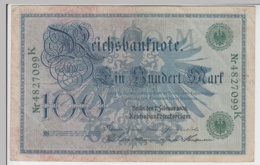 (D1095) Geldschein Reichsbanknote, 100 Mark 1908 - Sonstige & Ohne Zuordnung