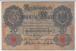 (D1093) Geldschein Reichsbanknote, 20 Mark 1910 - Other & Unclassified