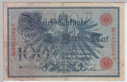 (D1070) Geldschein Reichsbanknote, 100 Mark 1908 - Sonstige & Ohne Zuordnung