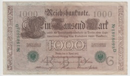 (D1062) Geldschein Reichsbanknote, 1.000 Mark 1910 - Sonstige & Ohne Zuordnung