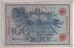 (D1011) Geldschein Reichsbanknote, 100 Mark 1908 - Sonstige & Ohne Zuordnung