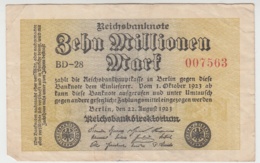 (D1008) Geldschein Reichsbanknote, 10 Millionen Mark 1923, Inflation - Andere & Zonder Classificatie