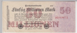 (D977) Geldschein Reichsbanknote, 50 Millionen Mark 1923, Inflation - Sonstige & Ohne Zuordnung