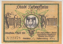 (D957) Notgeld Der Stadt Schopfheim, 50 Pfennig 1921, Motiv 4 - Sonstige & Ohne Zuordnung