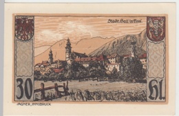 (D948) Notgeld Der Stadt Hall I. Tirol, 30 Heller 1920, Stadtansicht - Sonstige & Ohne Zuordnung