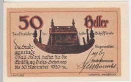 (D946) Notgeld Der Stadt Hall I. Tirol, 50 Heller 1920 - Otros & Sin Clasificación