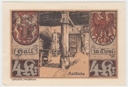 (D943) Notgeld Der Stadt Hall I. Tirol, 4 Kronen 1920 - Sonstige & Ohne Zuordnung