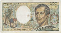 MONTESQUIEU 200 FRANCS - 1989 - A.063 - O - COTE IPCbanknotes: 20 Euros - 200 F 1981-1994 ''Montesquieu''