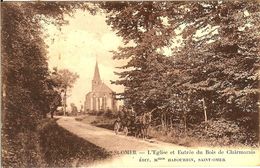 62 SAINT OMER ATTELAGE A L' ENTREE DU BOIS DE CLAIRMARAIS ET L EGLISE EN 1928 - Saint Omer