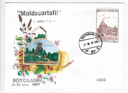 Romania , Roumanie , 1997 , Botosani ,  Philatelic Exhibition Moldcartofil , The Cover - Storia Postale