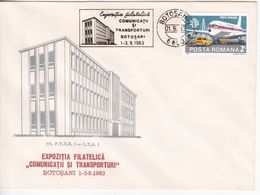 Romania , Roumanie , 1983 , Targu Mures Philatelic Exhibition Communications And Transports , Aircraft ,special Cancell - Poststempel (Marcophilie)