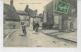 CLÉRÉ - Carrefour De L'Eglise (hommes à Bicyclette ) - Cléré-les-Pins