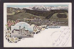 CPA Suisse Helvétia Schweiz Svizzera Circulé En 1899 Litho Gruss Canton De Schwyz EINSIEDELN - Einsiedeln