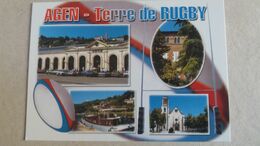 CPM SPORT RUGBY AGEN TERRE DE RUGBY MULTI VUES GARE CANAL EGLISE PHOTO ANGER ED ANDRE - Rugby