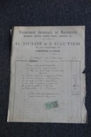 Facture Ancienne - CARRIÈRES Sur SEINE, MULOT Et GAUTIER, Entreprise Générale De Batiments. - 1900 – 1949
