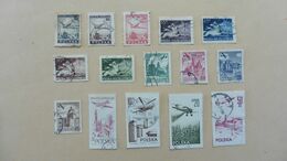 Europe > Pologne > Poste Aérienne : 15 Timbres Oblitérés - Used Stamps