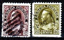 B241-Canada 1911-18 (o) Used - Senza Difetti Occulti - - Timbres Seuls